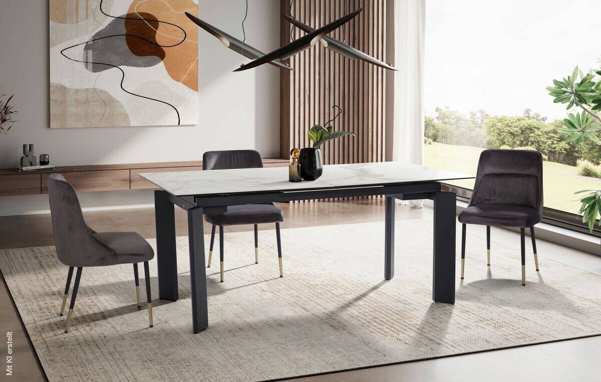 Esstisch weiß Marmor Optik B/H/T: ca. 180x77x95 cm