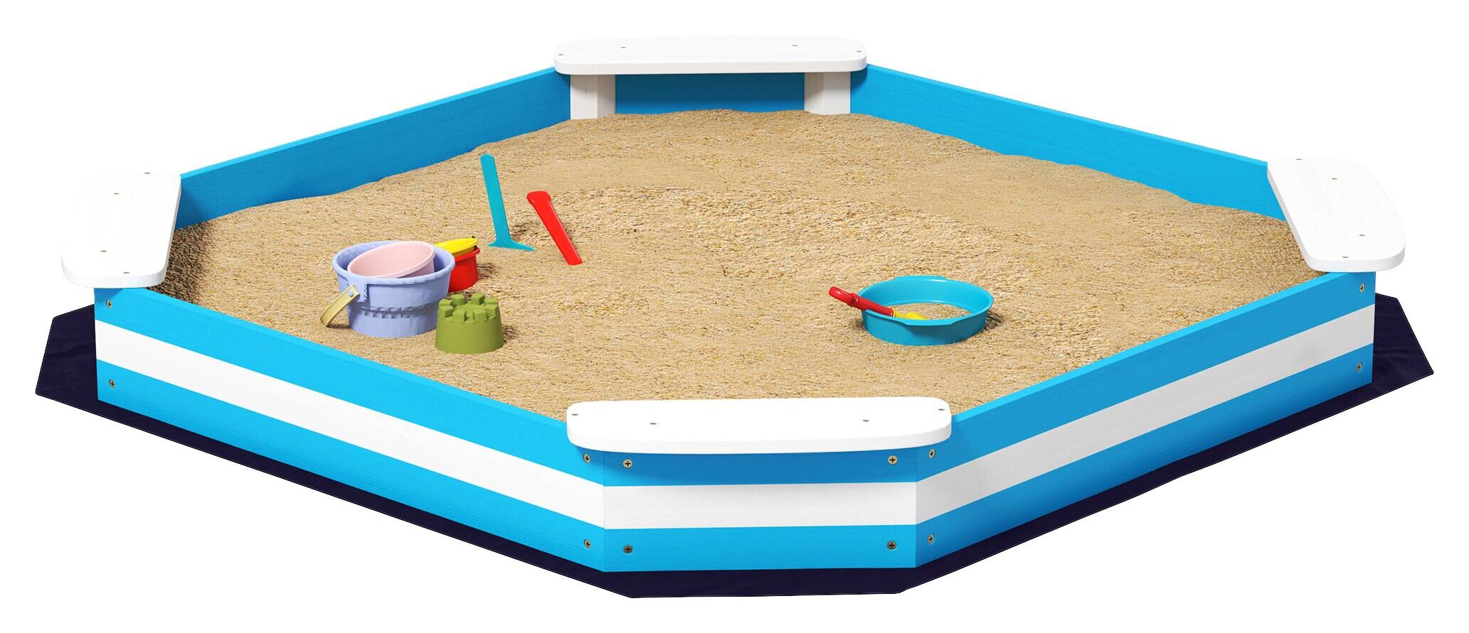 AIYAPLAY Sandkasten blau B/H/L: ca. 133x16x133 cm