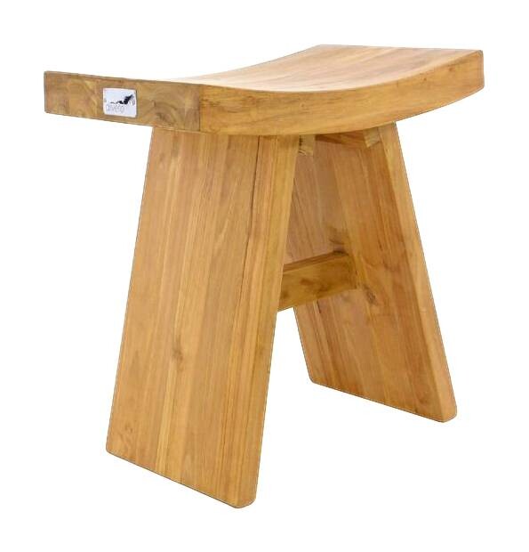 VCM Hocker H braun Teakholz B/H/T: ca. 45x47x29 cm