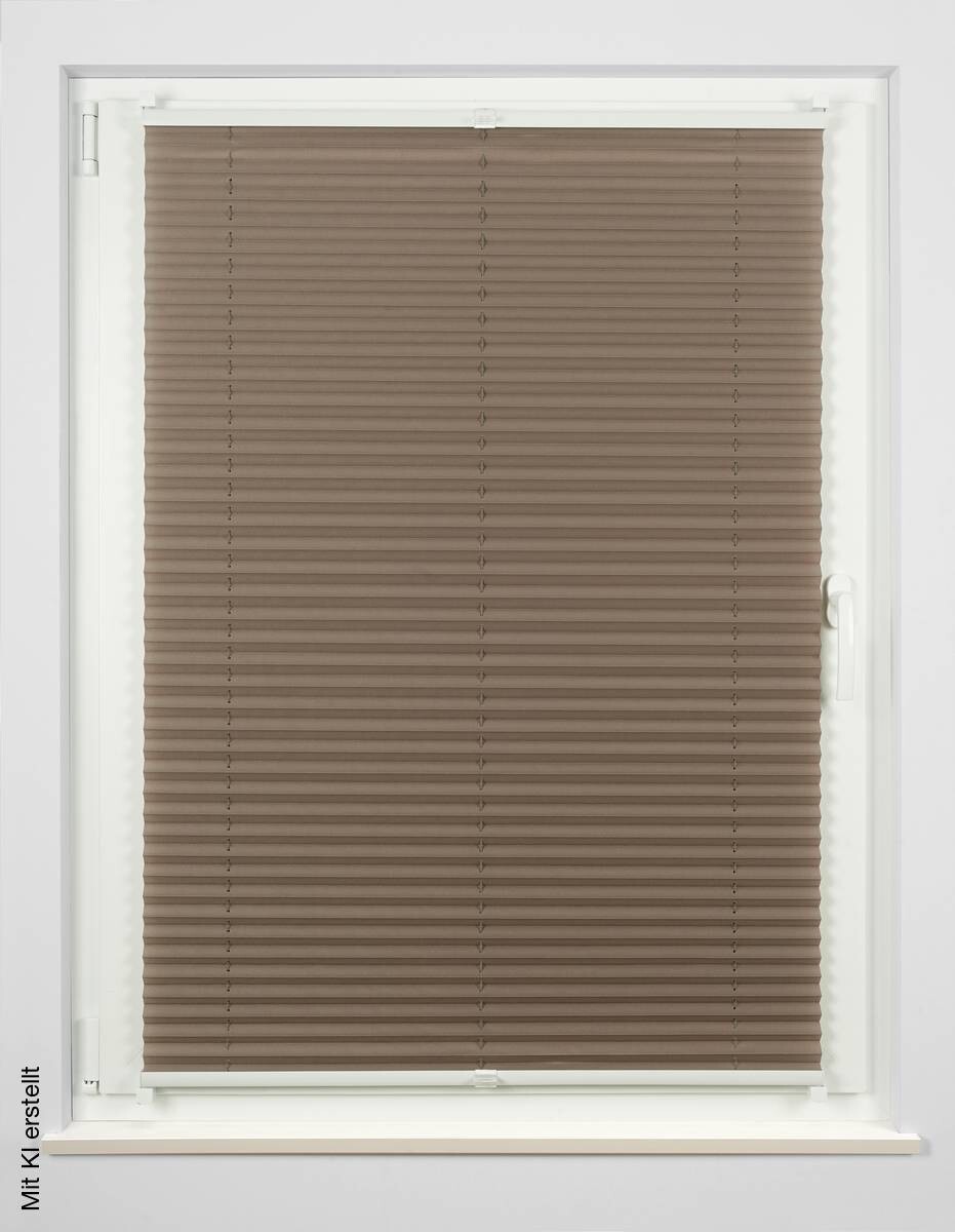 Hochwertiges Klemmplissee taupe B/L: ca. 80x130 cm