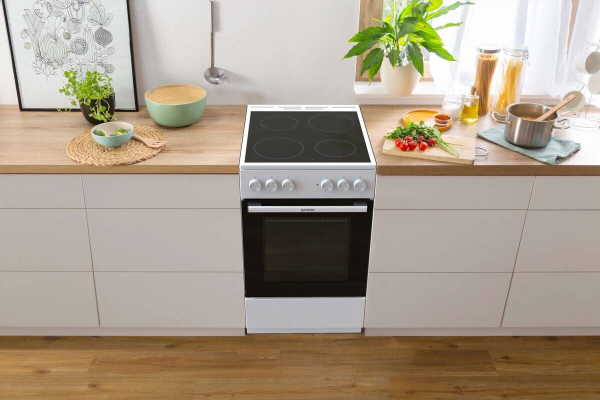 Gorenje Standherd 50cm mit Glaskeramikkochfeld GEC5A22WG weiß B/H/T: ca. 50x85x60 cm