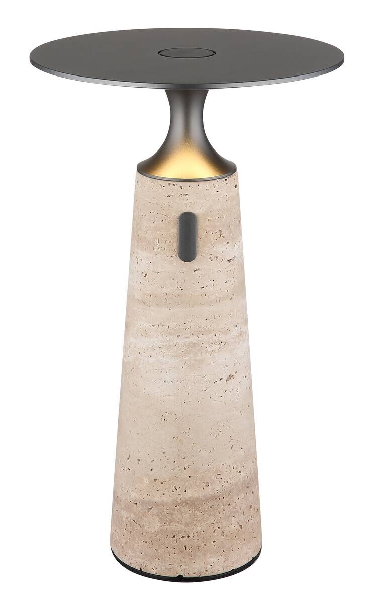 GLOBO Tischleuchte grau Graphit Opal Aluminium Stein H/D: ca. 33,6x20 cm 1 Brennstellen