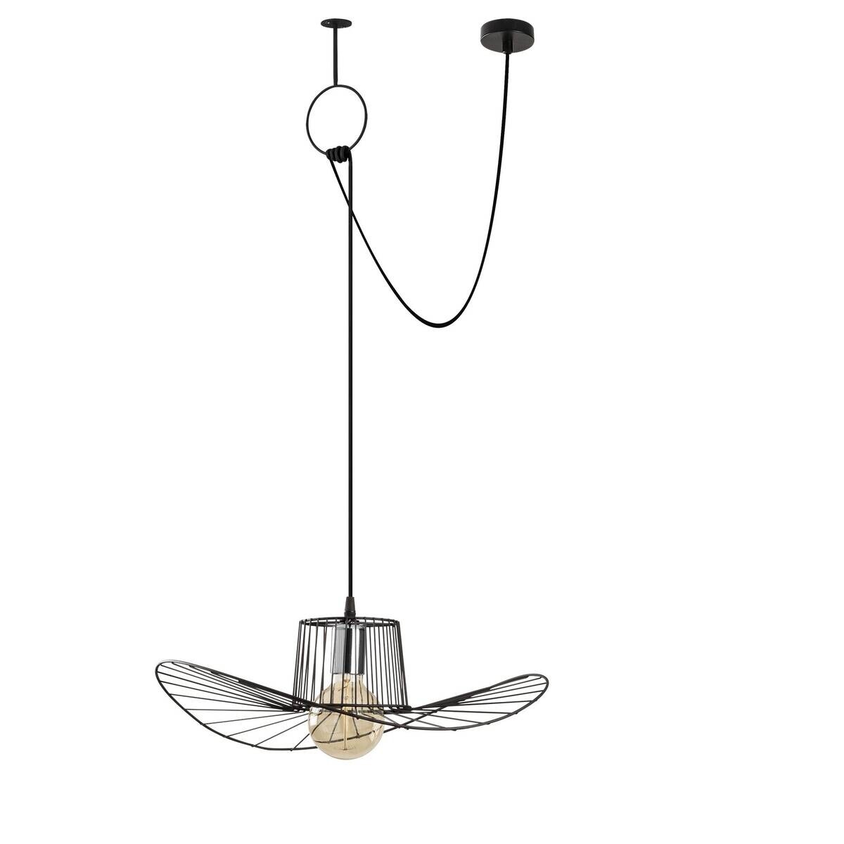 Opviq Pendelleuchte Tel-6726 schwarz B/H/T/L: ca. 108x82x15x108 cm E27 1 Brennstellen