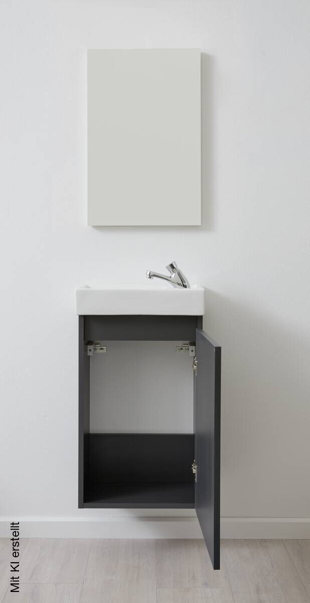 Bad-Set Champ grau matt B/H/T: ca. 40x68x22 cm