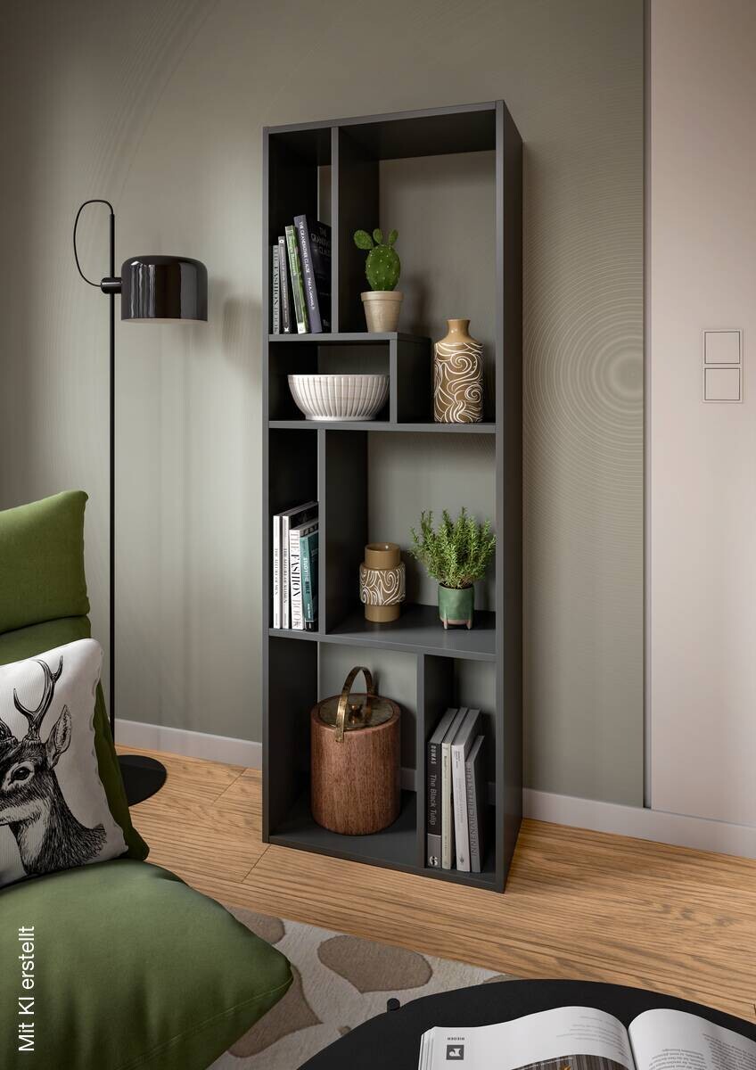Regal Tommy grau B/H/T: ca. 159x54x28 cm