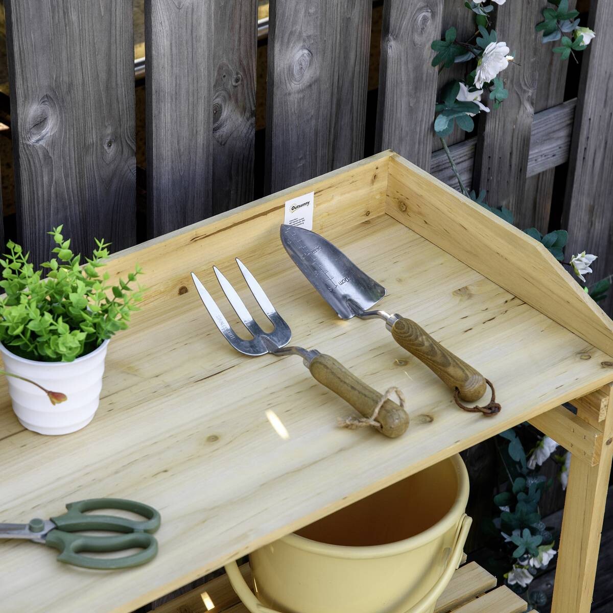 Outsunny Pflanztisch natur B/H/T: ca. 40x84x80 cm ca. 40 kg