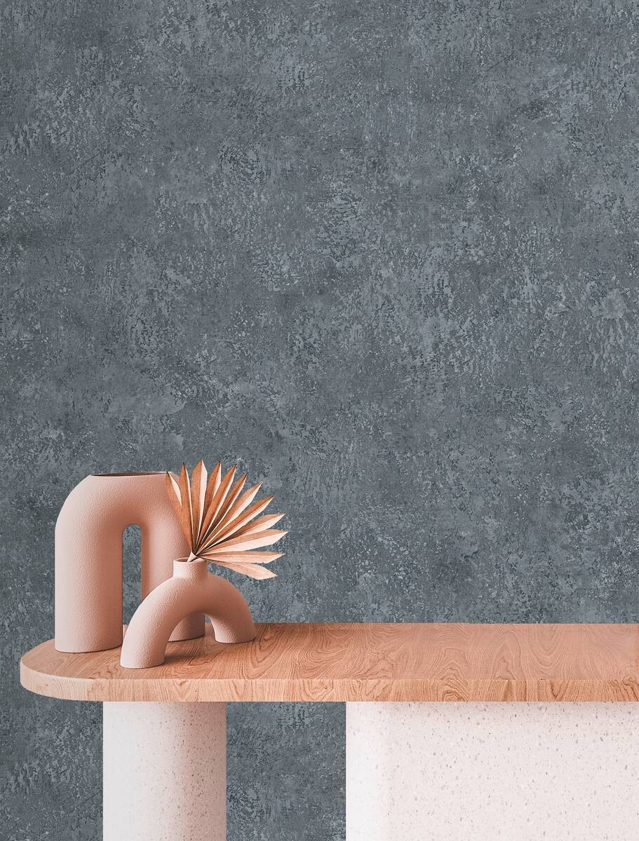 UGEPA Papiertapete Uni grau B/L: ca. 53x1005 cm marmoriert