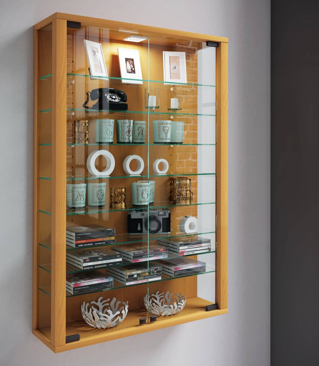 Vitrine Vitrosa Mini buche Nachbildung weiß Holzwerkstoff Holzwerkstoff