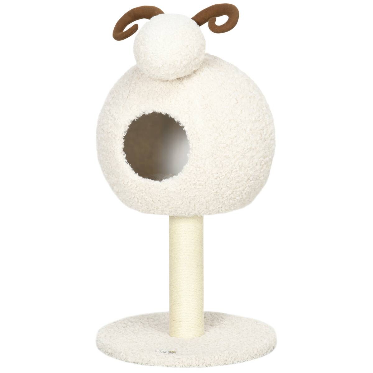 PawHut Kratzbaum cremeweiß Polyester B/H/L: ca. 40x80x40 cm