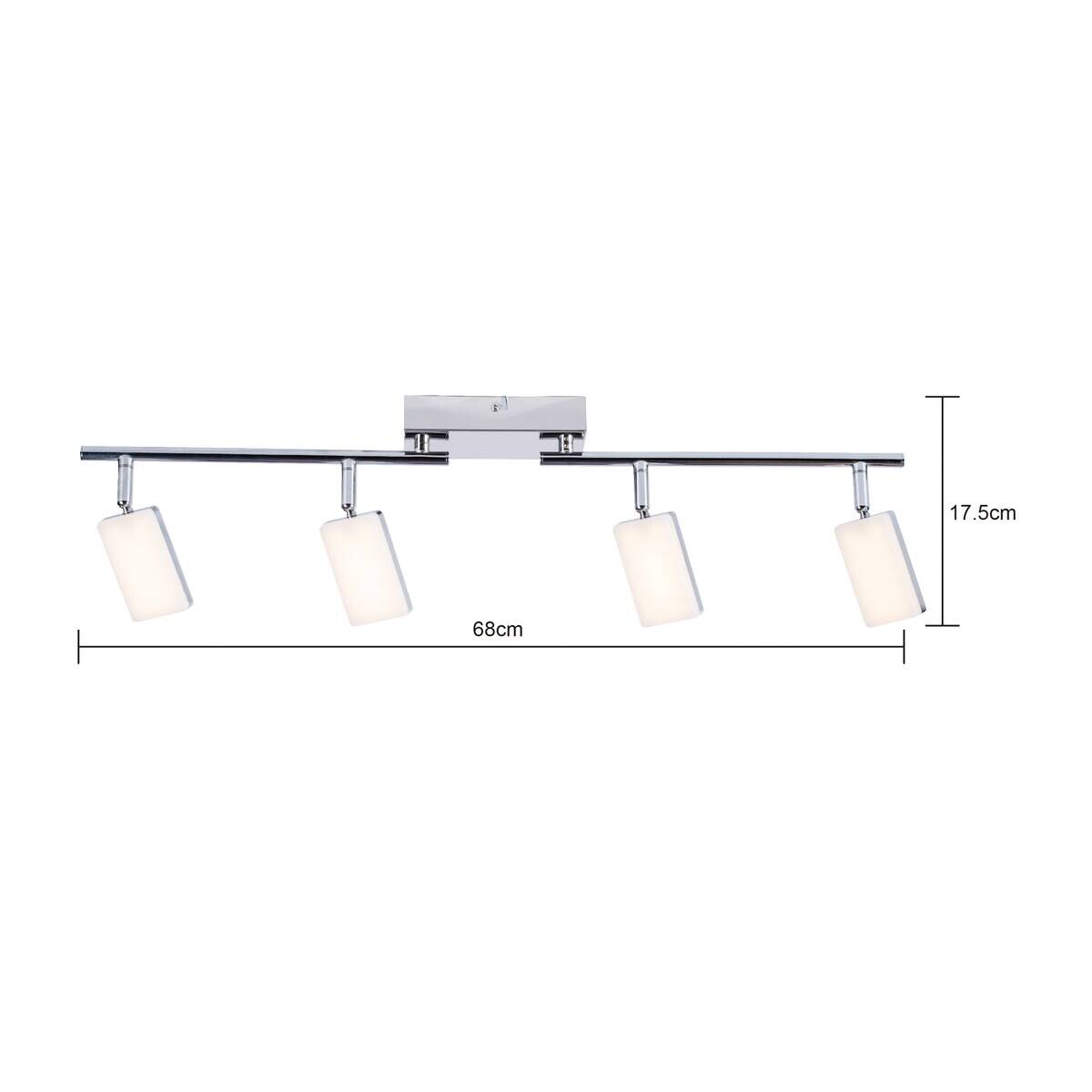 POCOline Spotbalken Chrissy Chrom Metall Kunststoff L: ca. 63 cm 4 Brennstellen