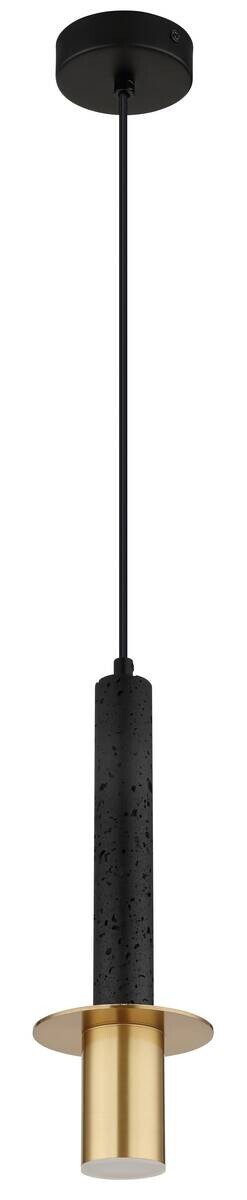 GLOBO Pendelleuchte schwarz messing Metall H/D: ca. 130x12 cm GU10 1 Brennstellen