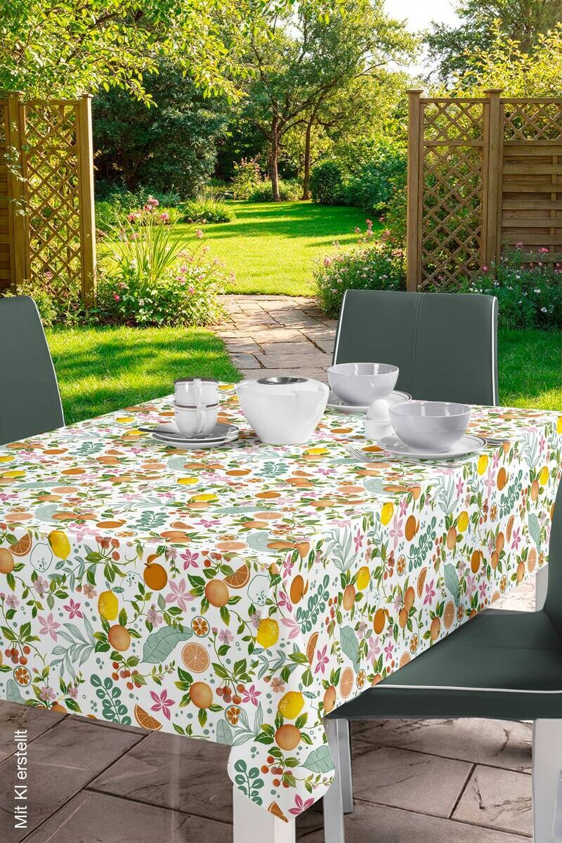 Milano Abwaschbarer Tischbelag Früchte Modern orange B: ca. 140 cm