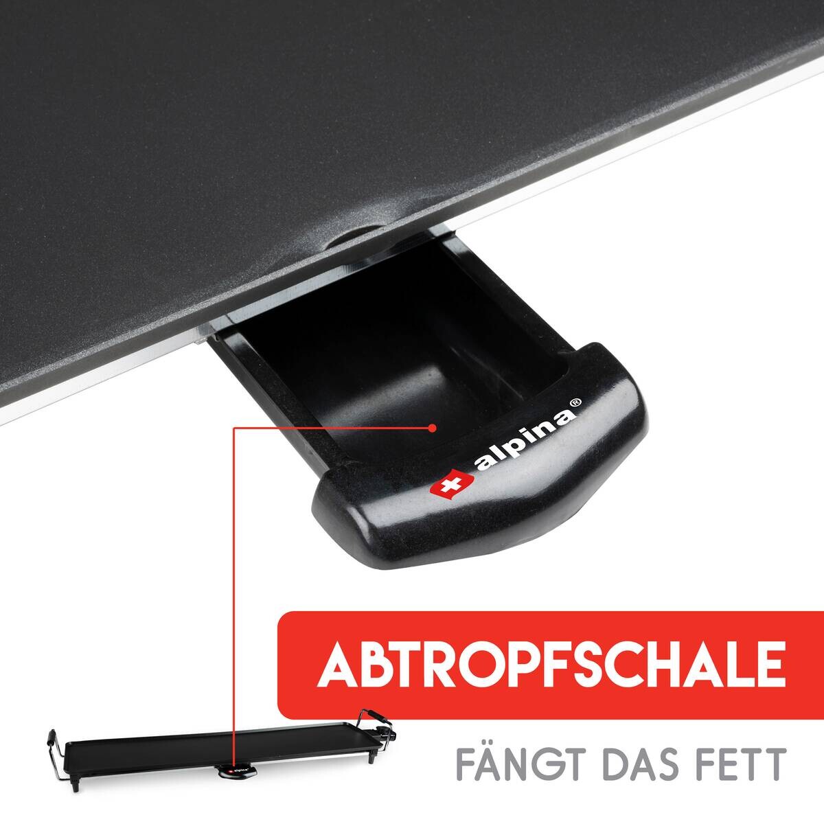 alpina Grill schwarz Metall Kunststoff B/H/T: ca. 87x12x23 cm