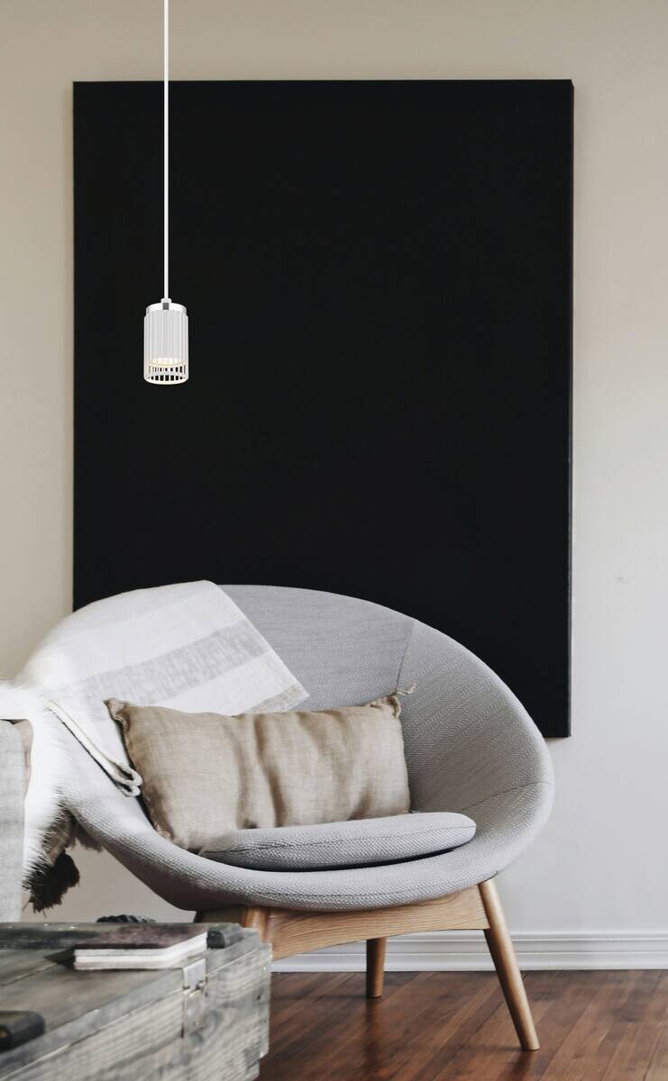 GLOBO Pendelleuchte weiß Metall Aluminium H/D: ca. 120x10 cm GU10 1 Brennstellen