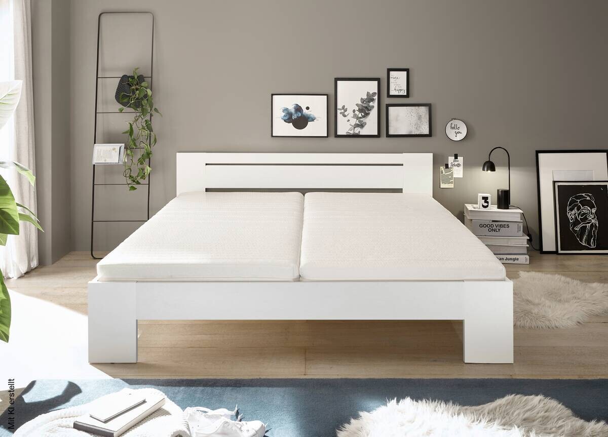 Futonbett Cannes weiß Liegefläche B/L: ca. 180x200 cm