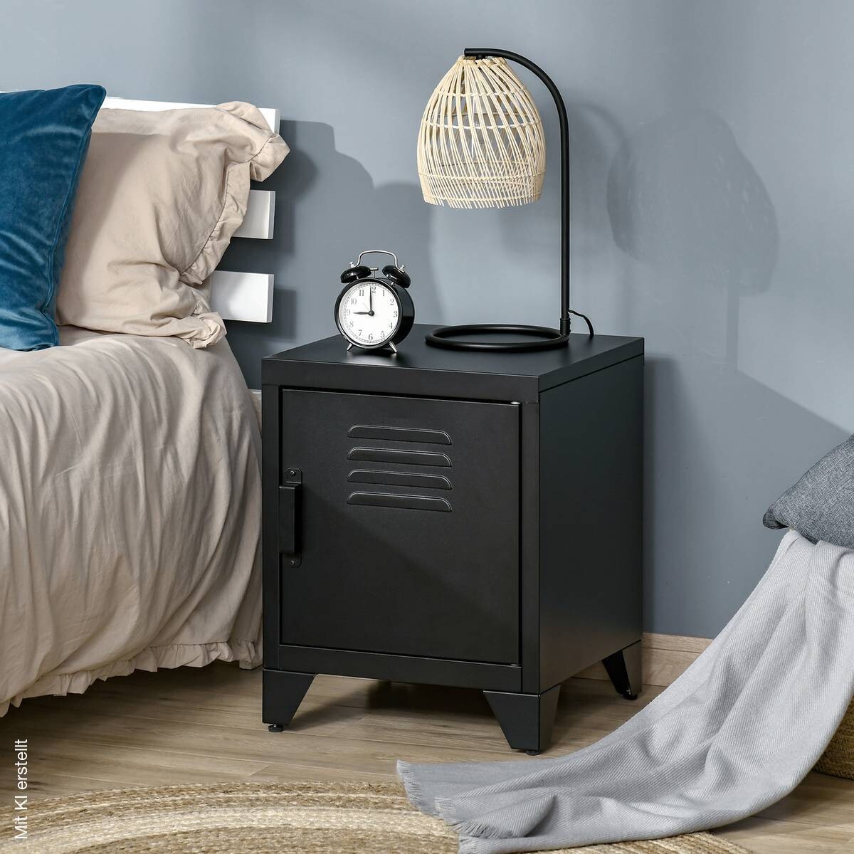 Nachtkonsole 831-429BK schwarz B/H/T: ca. 40x50x40 cm