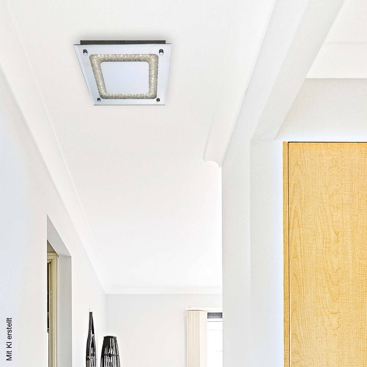 Näve Leuchten Deckenleuchte 1223742 Chrom Glas Metall B/H/T: ca. 24x6x24 cm null 1 Brennstellen