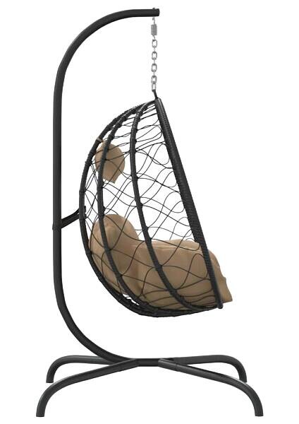 vidaXL Hängesessel schwarz Kunststoff B/H/L: ca. 103x195x106 cm