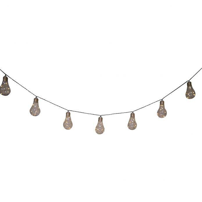 LED/Solar Lichterkette 3 m transparent Kunststoff