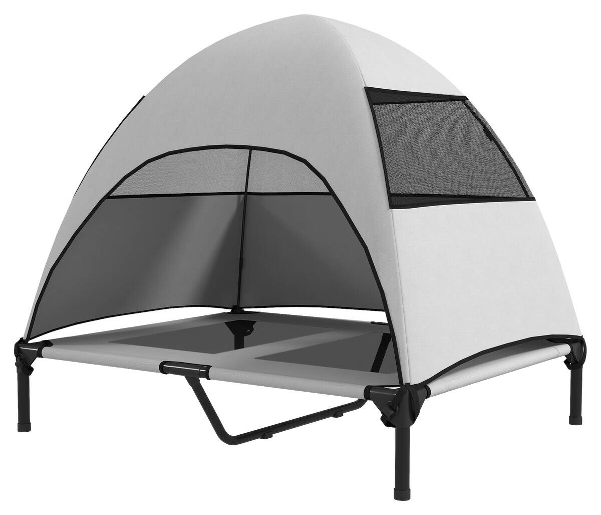 PawHut Hundeliege hellgrau Polyester B/H/L: ca. 76x90x91 cm