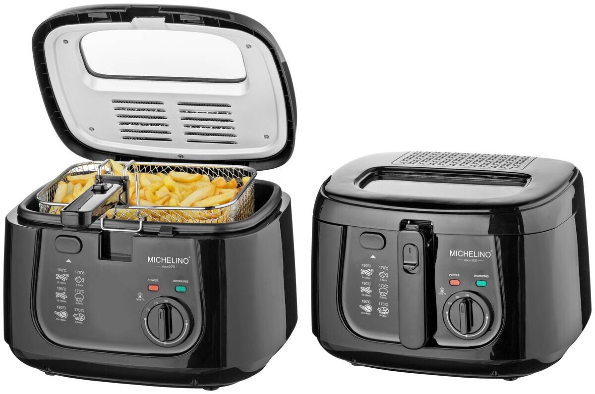 MICHELINO Fritteuse 74304 schwarz Kunststoff B/H/T: ca. 29x20x28 cm ca. 2,5 l