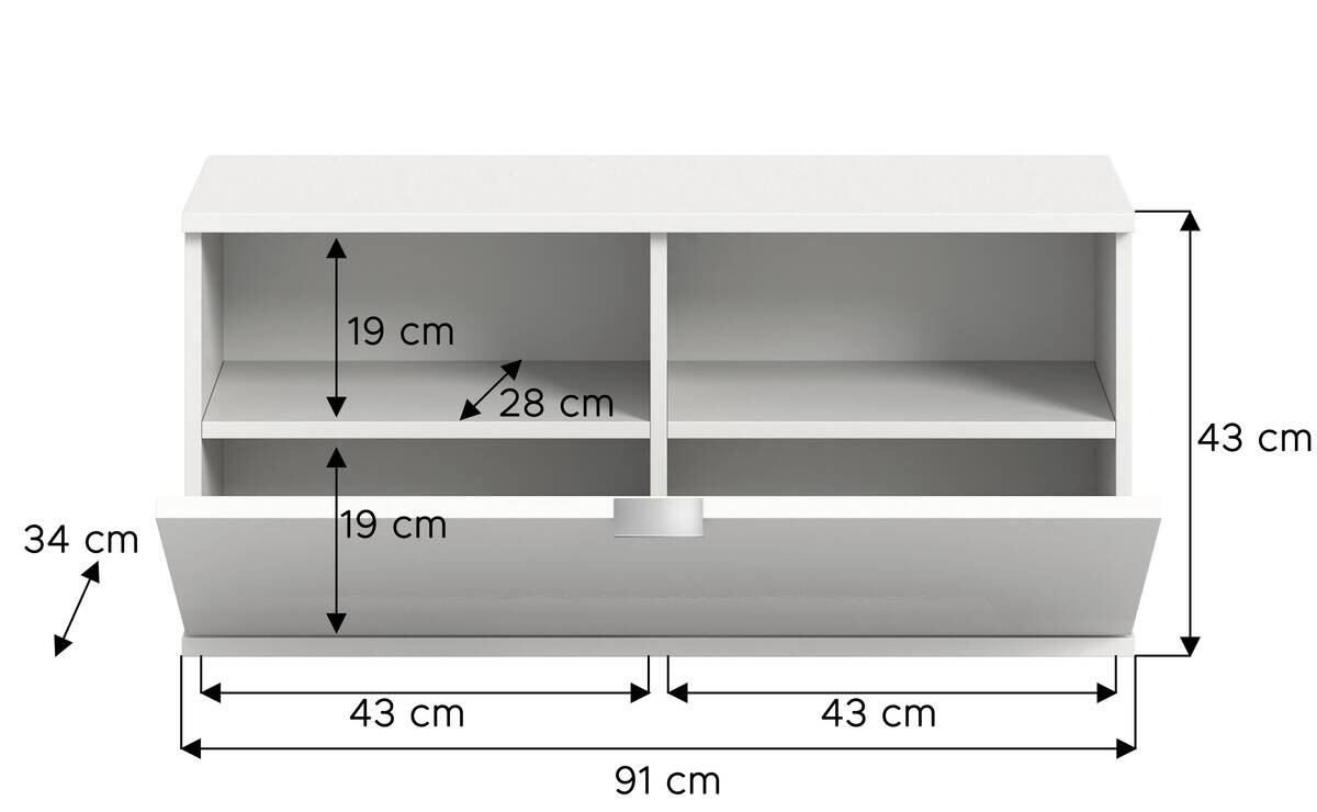 Sitzbank PROJEKT X weiß weiß Hochglanz B/H/T: ca. 92x42x37 cm