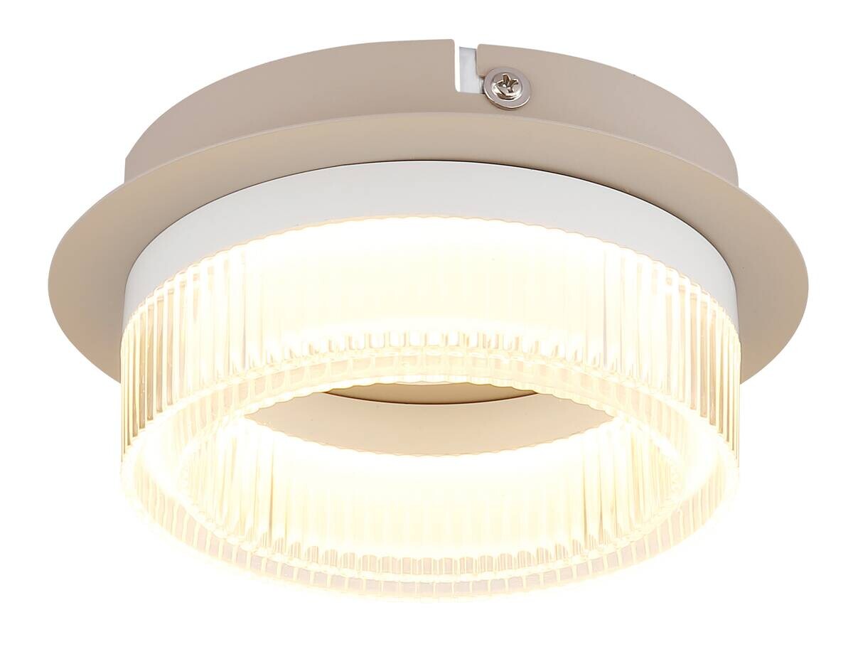 GLOBO Deckenleuchte weiß sand Metall Kunststoff H/D: ca. 7x16 cm 1 Brennstellen