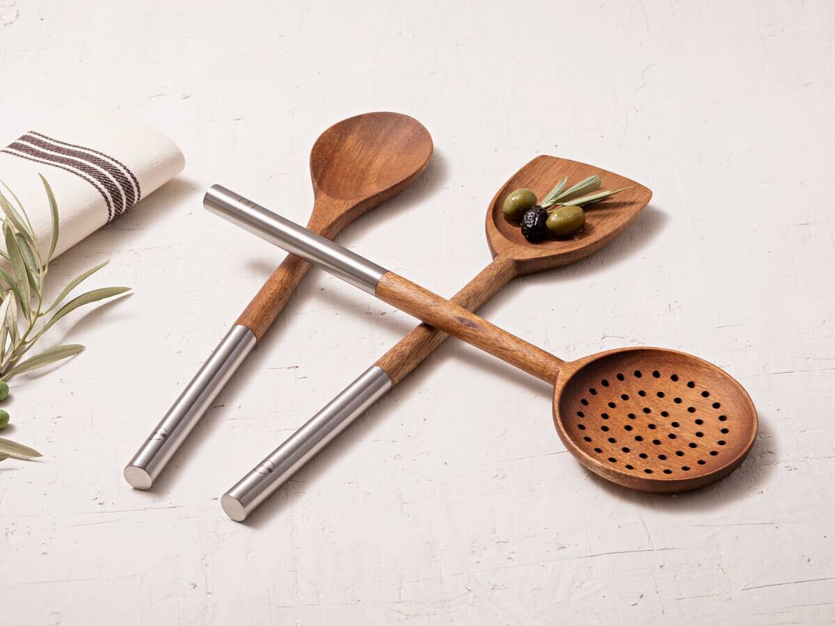 SAN IGNACIO Küchenwerkzeug-Set EL BOHIO braun Edelstahl