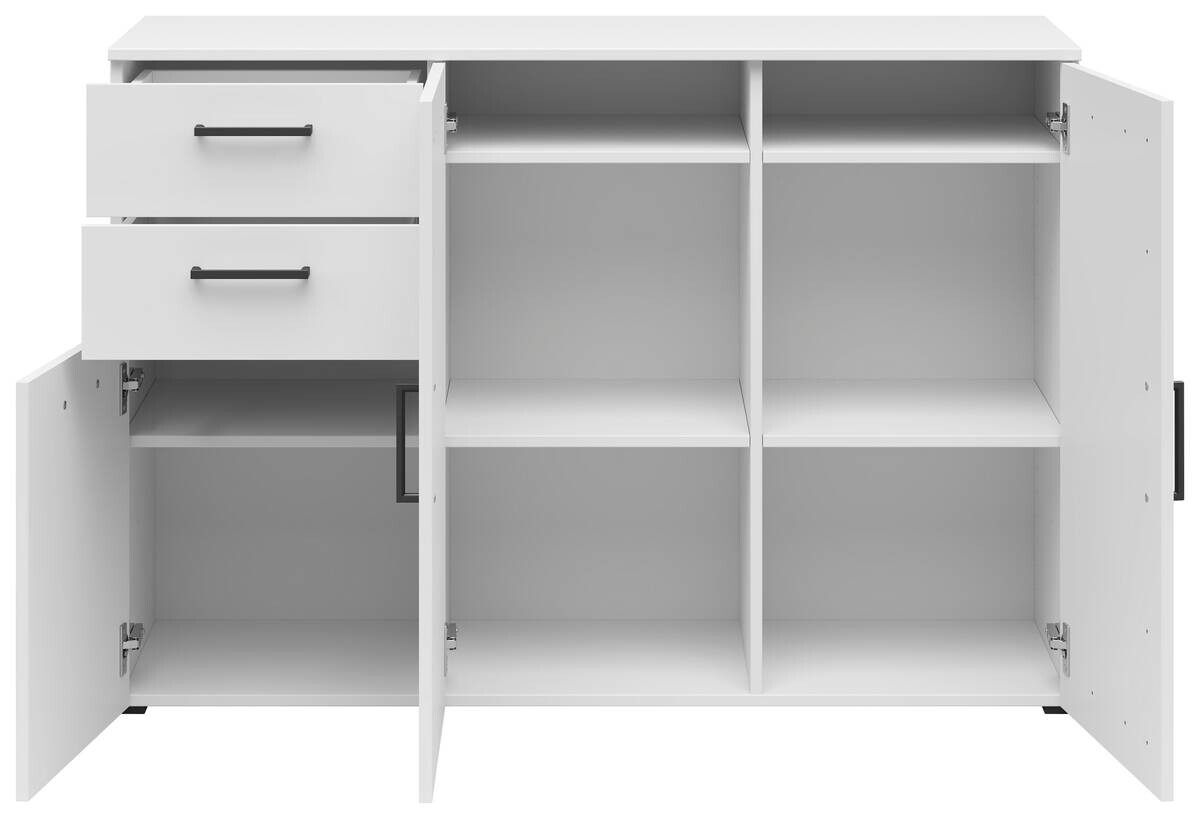 Kommode Multi-Stauraum Typ 28 weiß B/H/T: ca. 120x83x40 cm | weiß | 120,00/83,00/40,00 cm