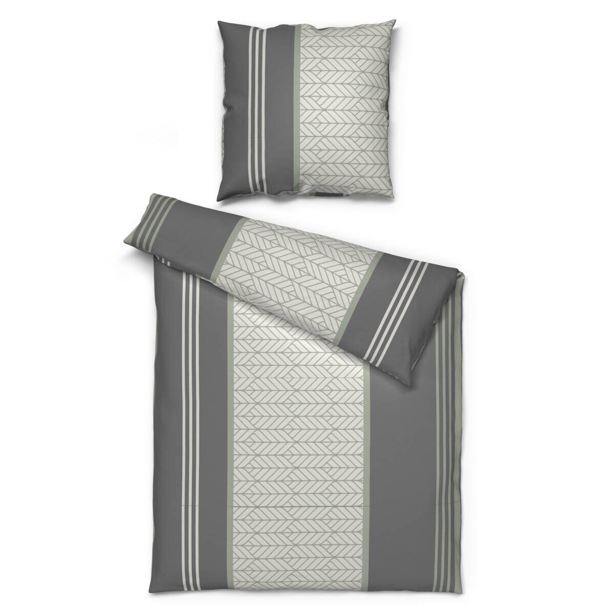 Microfaser Bettwäsche grau 100% Polyester B/L: ca. 135x200 cm