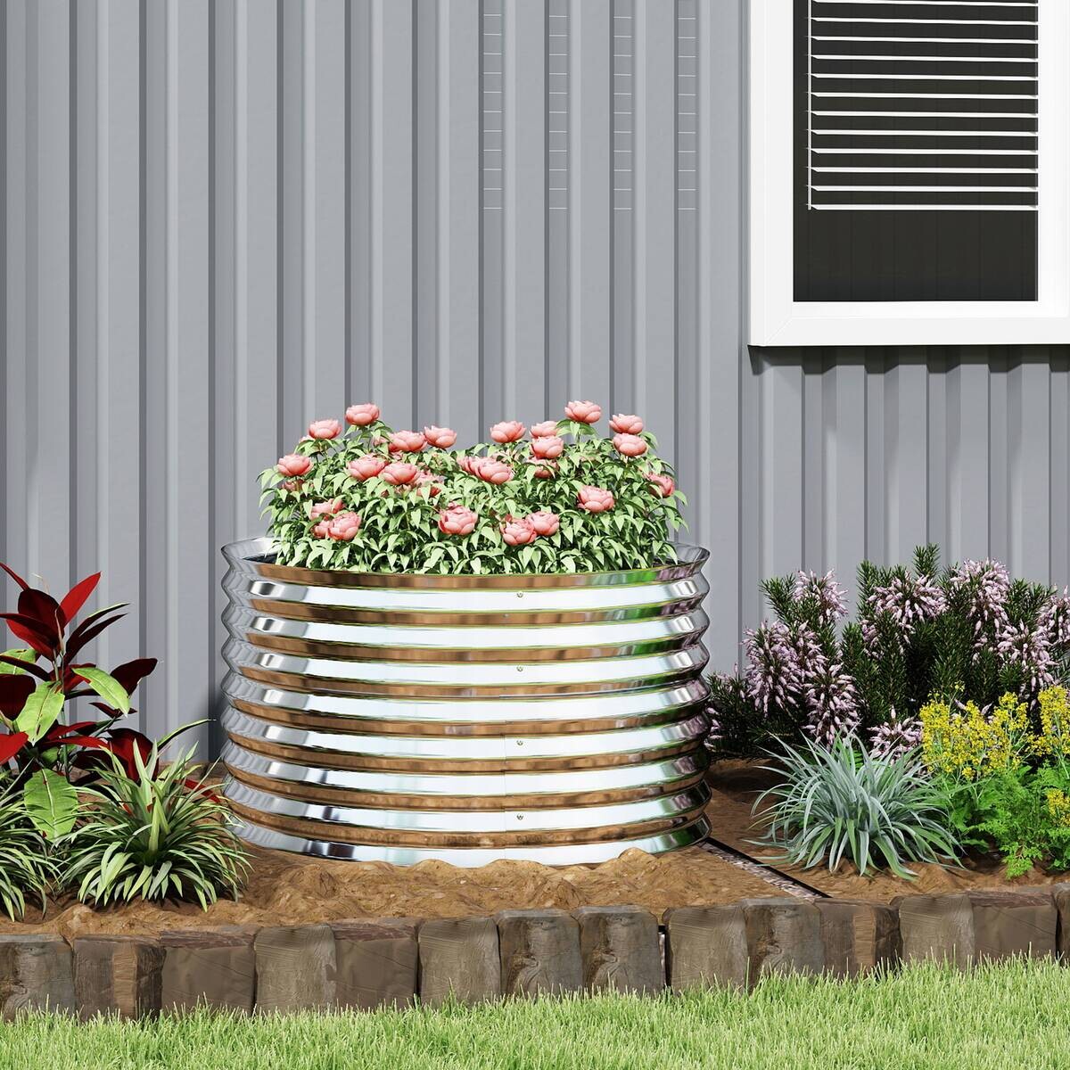Outsunny Hochbeet grau B/H/T/L: ca. 80x56x80x160 cm
