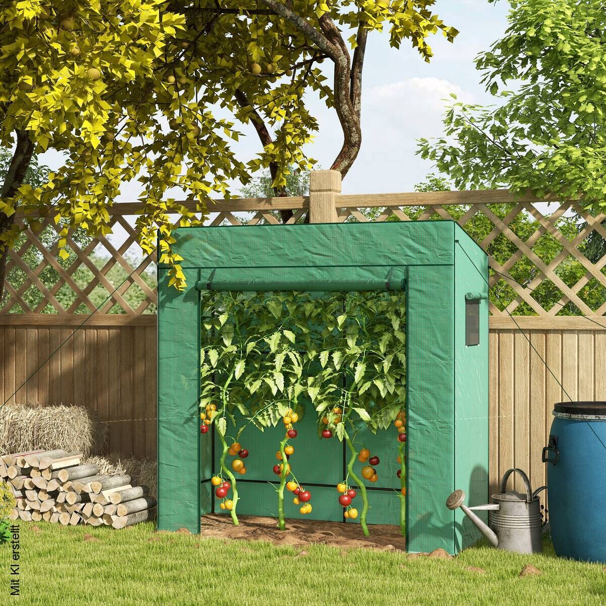 Outsunny Gewächshaus B/H/T/L: ca. 77x197x77x196 cm grün