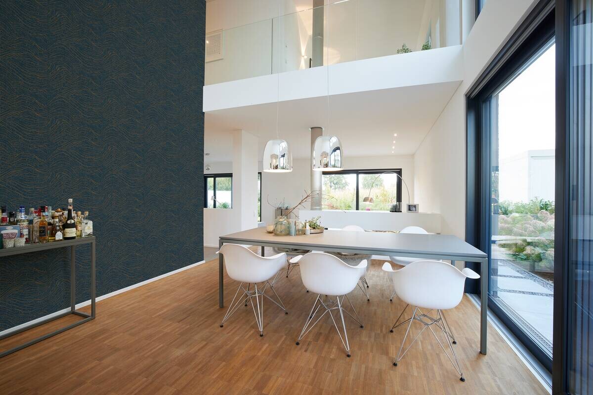 A.S.Creation Vliestapete dunkelblau gold B/H/D: ca. 53x1005x8,4 cm