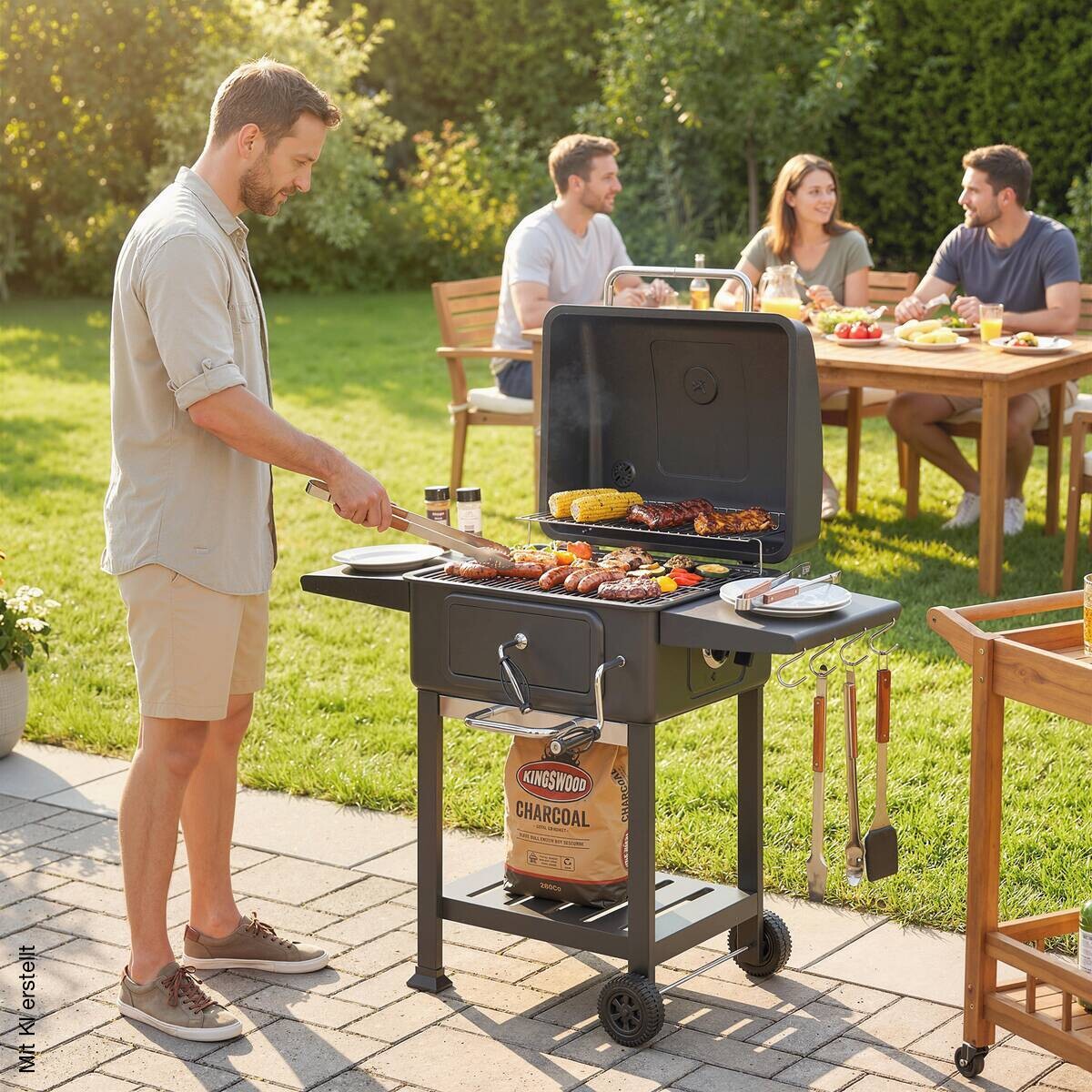 Outsunny Grill Metall B/H/L: ca. 65x115x112 cm