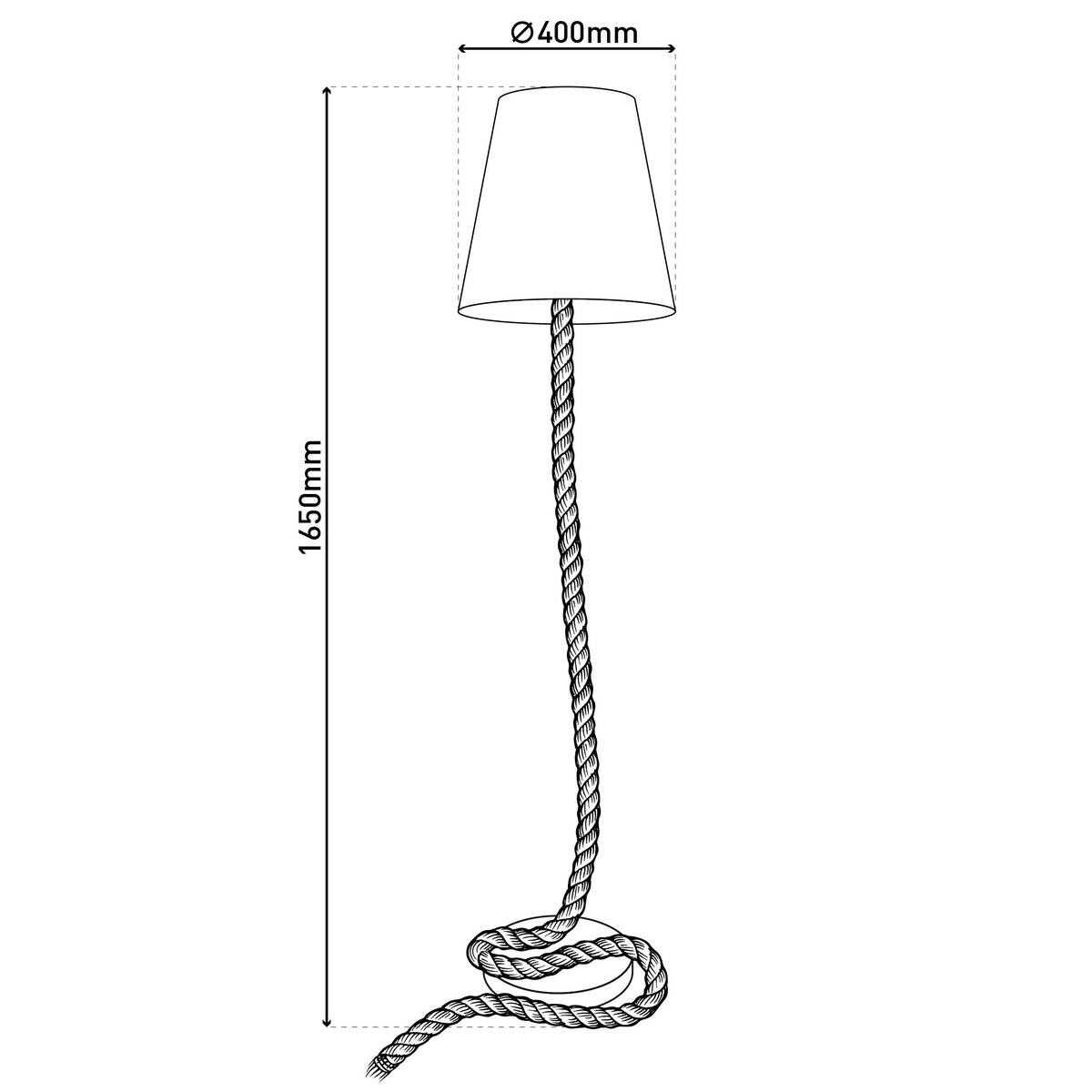 Näve Leuchten Stehlampe 2068227 natur Kunststoff Textil Metall B/H/T: ca. 40x165x40 cm 1 Brennstellen