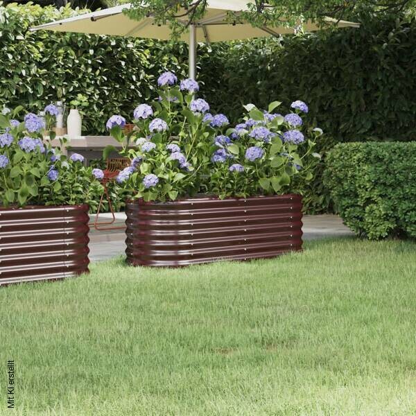 Hochbeet braun Stahl B/H/L: ca. 114x36x114 cm