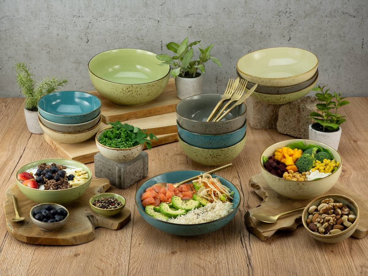 CreaTable Poke Bowl Nature Colle Poke multicolor Keramik 4 tlg.