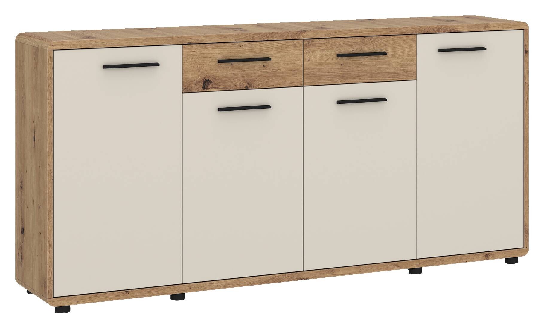 Kommode Fontana Plus Eiche Artisan Nachbildung Kaschmir B/H/T: ca. 174x87x40 cm