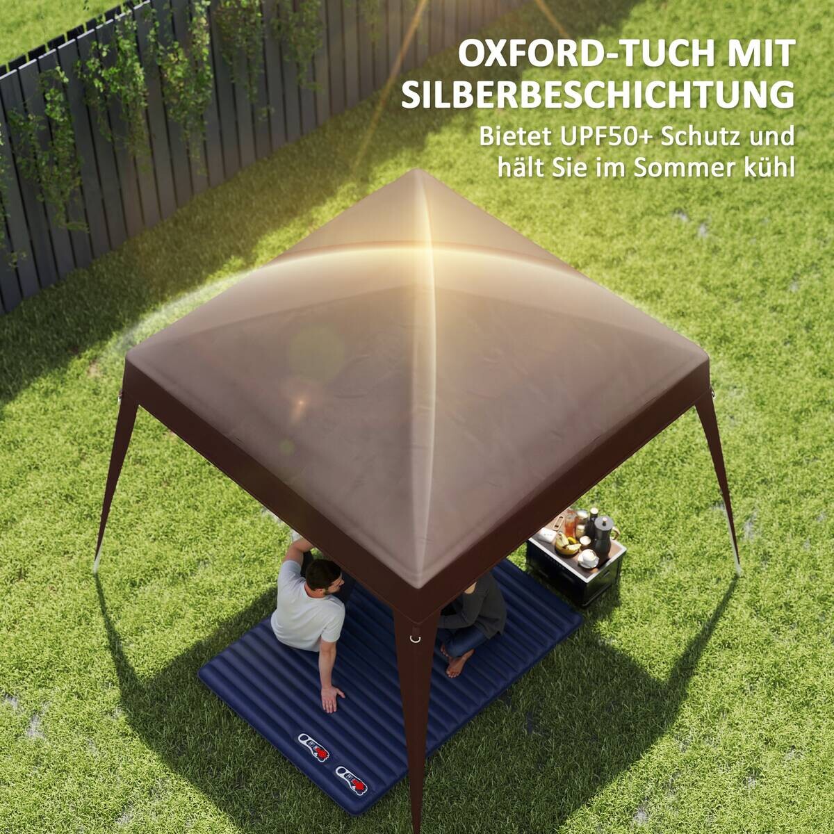 Outsunny Ersatzdach kaffee Polyester B/H/L: ca. 300x1x300 cm