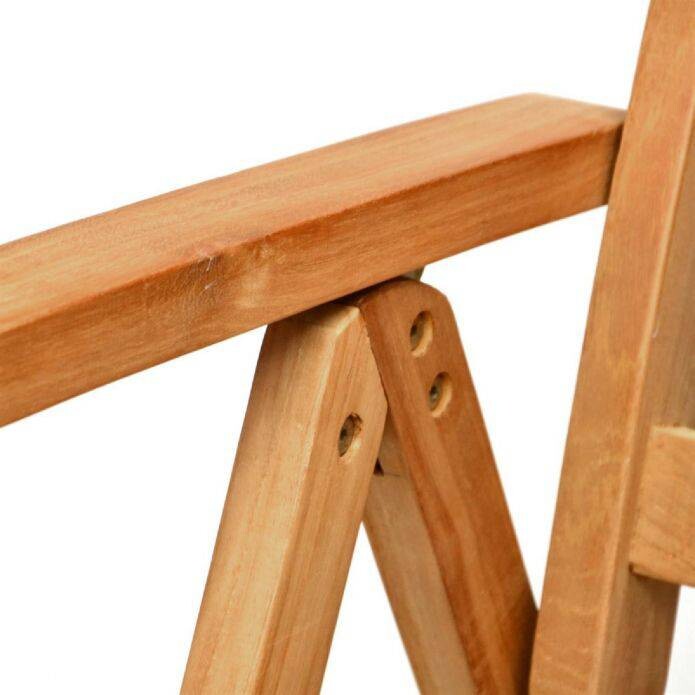 VCM Gartenstuhl braun Teakholz B/H/T: ca. 56x110x75 cm