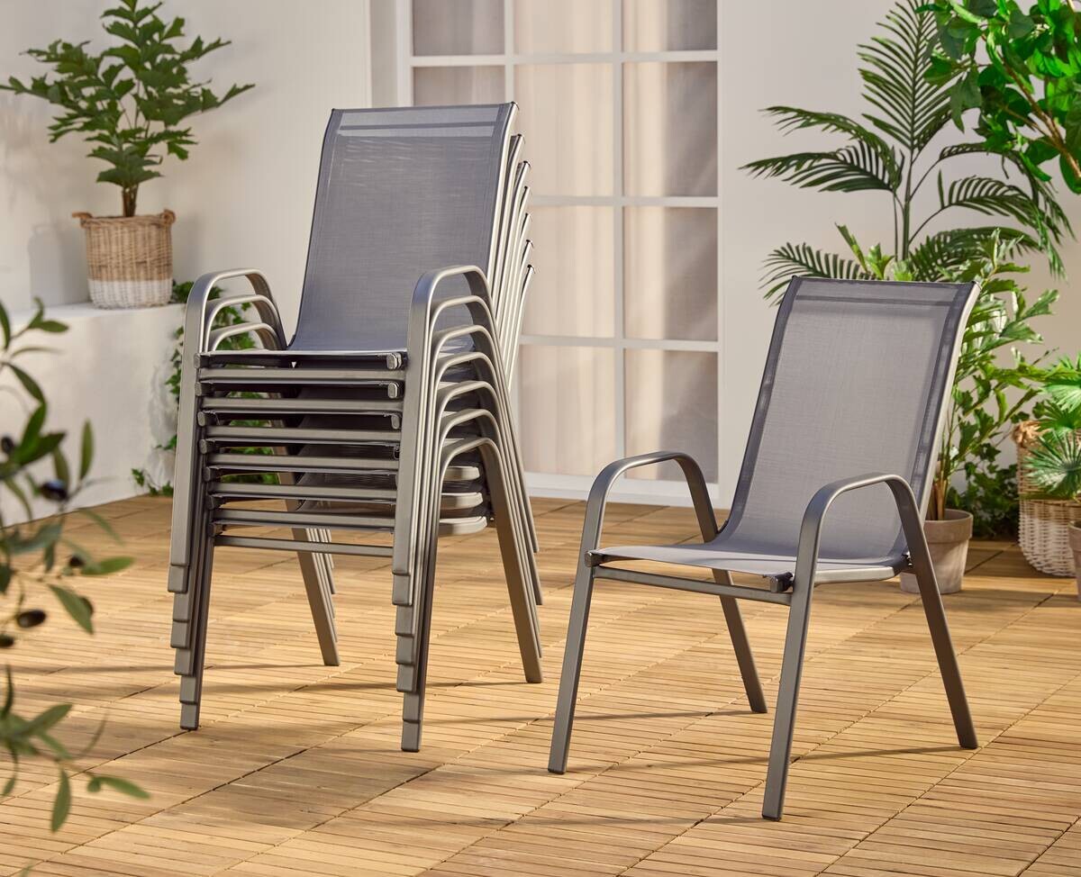 POCOline Stapelsessel Malta anthrazit Stahl B/H/L: ca. 55x93x74 cm