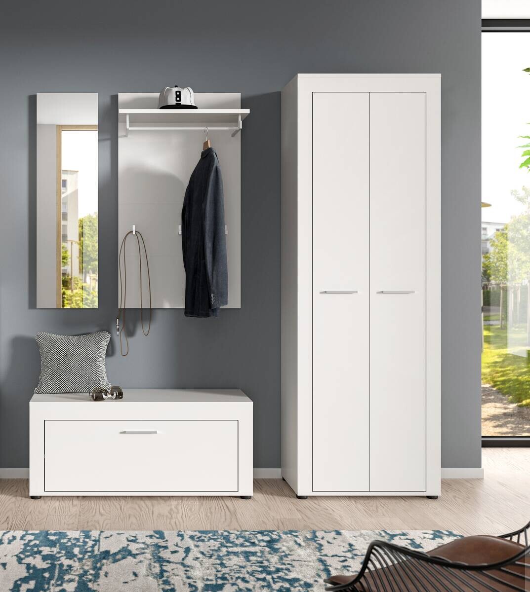 Garderobe JAM weiß B/H/T: ca. 184x191x35 cm
