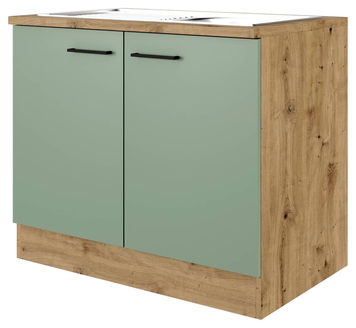 Spülenschrank Cara grün B/H/T: ca. 100x85x60 cm