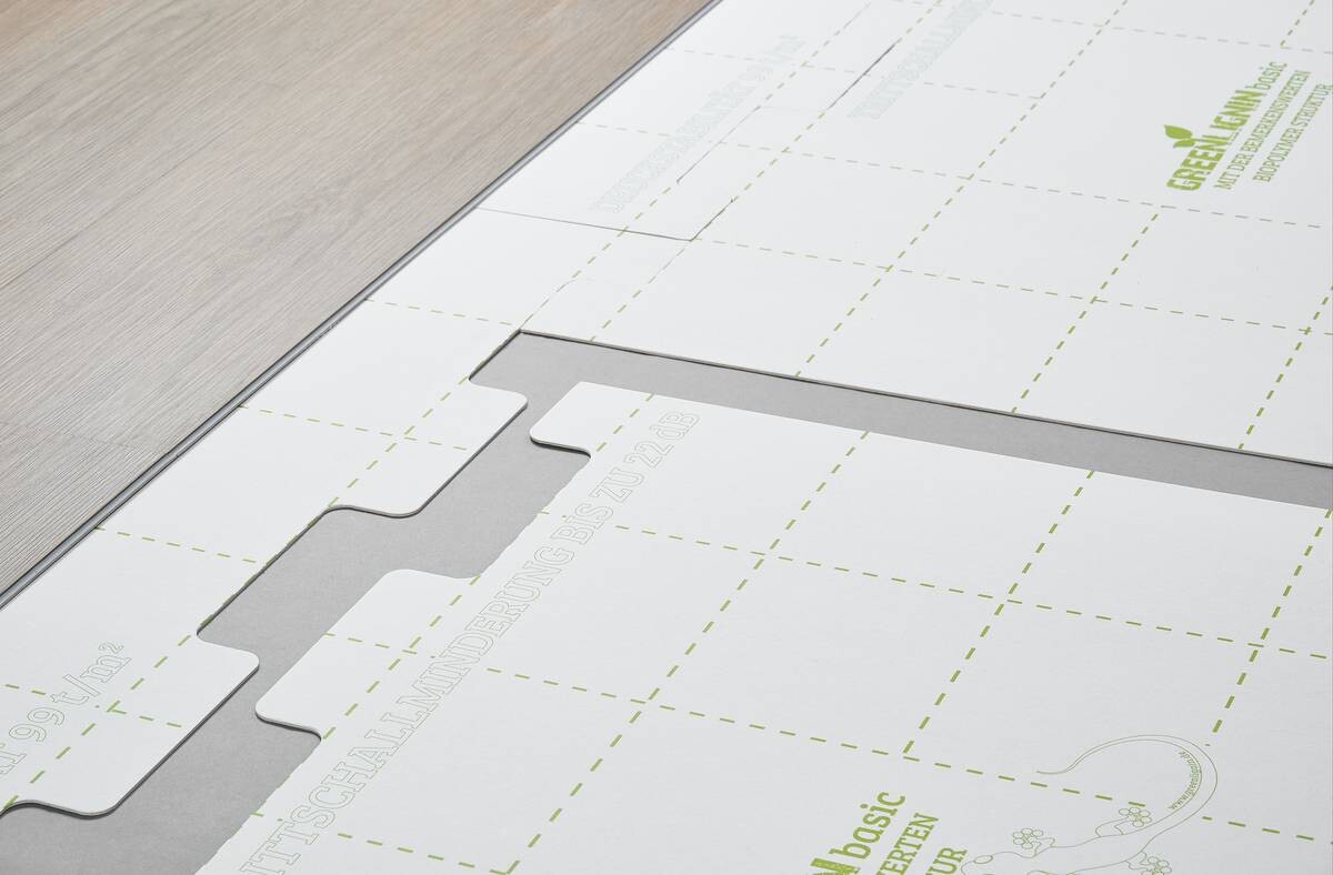Click-Vinyl-Unterlage Green Ligning,ca. 7,03 m² im Paket B/L: ca. 53x78 cm