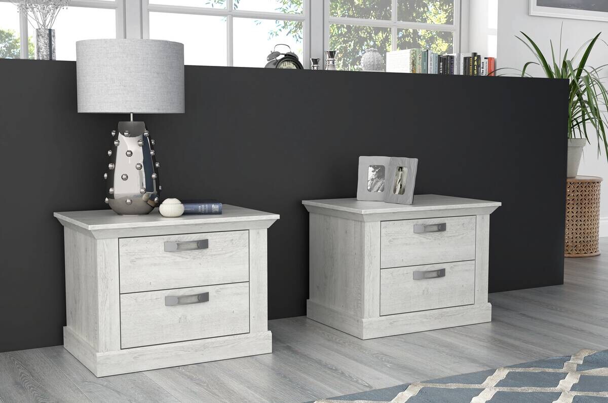 Nachtkonsole weiß Pinie Nachbildung B/H/T: ca. 65,5x47,8x44,9 cm