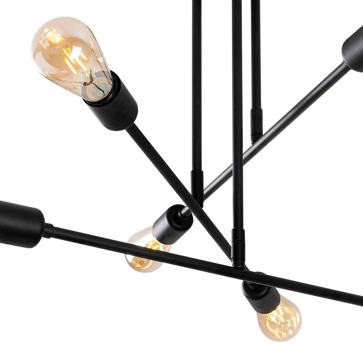 Opviq Deckenleuchte Flower schwarz Eisen B/H/T/L/D: ca. 75x50x75x75x75 cm E27 6 Brennstellen