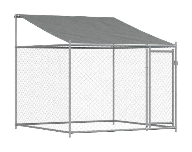 vidaXL Hundekäfig grau Stahl