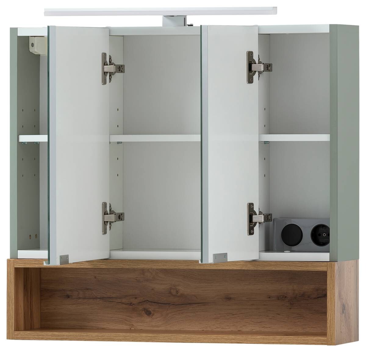 Spiegelschrank Smilla Eiche Landhaus Nachbildung Pistazie B/H/T: ca. 67x64,7x16 cm