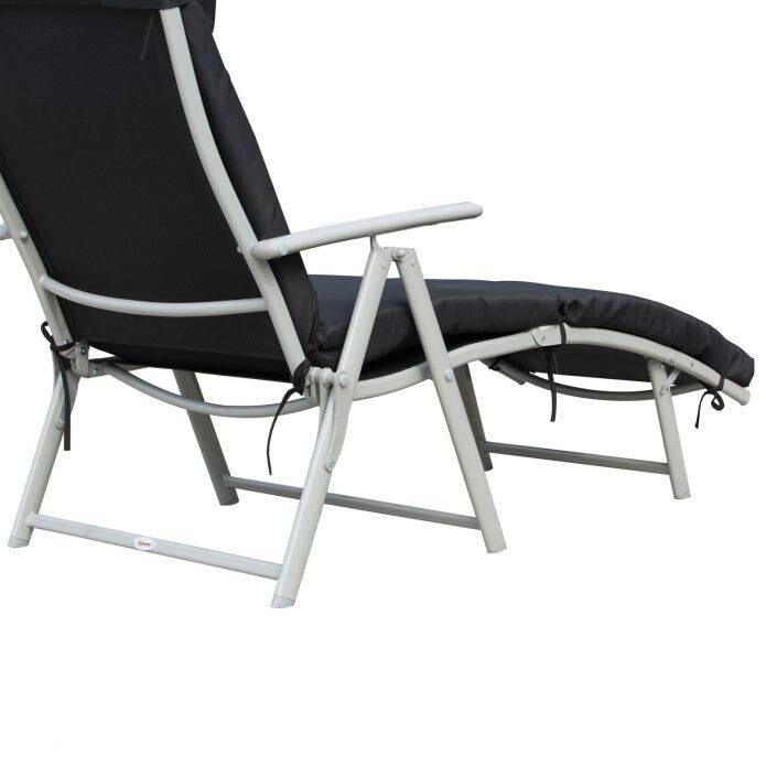 Outsunny Sonnenliege schwarz Metall B/H/L: ca. 64x101x180 cm