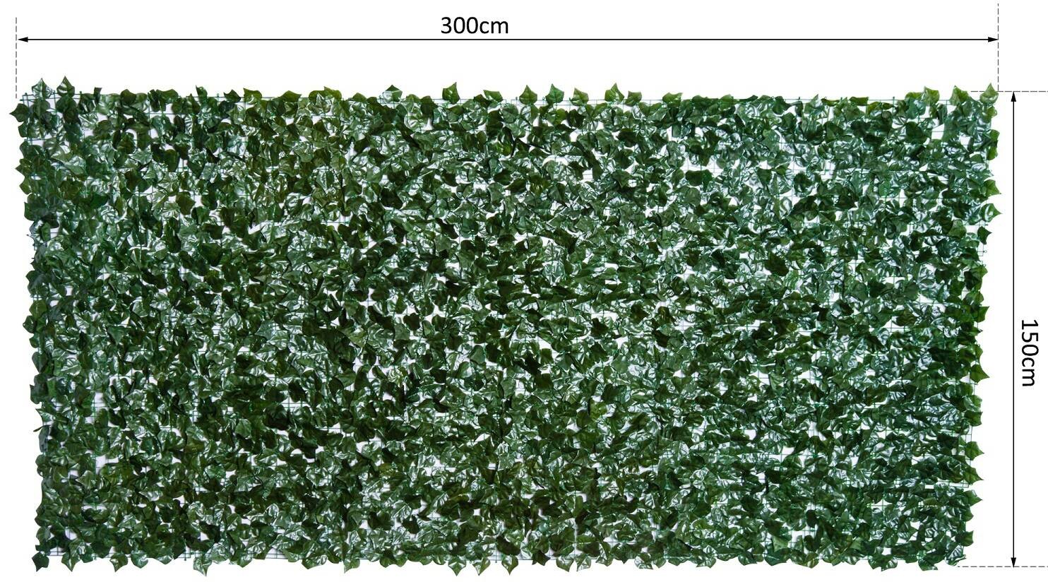 Outsunny Sichtschutzhecke dunkelgrün Stoff H/L: ca. 150x300 cm